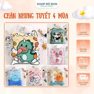 [Chọn mẫu] Chăn lông tuyết 4 mùa hàng đẹp 1m1 * 1m4 - Chăn băng nhung siêu mềm mịn - Shop Rô Ron