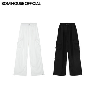 Quần Dài Ống Rộng Nữ Túi Hộp Vải Dù Lưng Chun Cạp Cao Trendy THD01 Unisex bomhouse