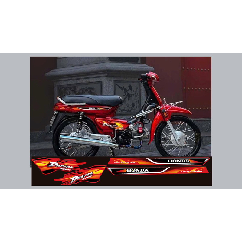 tem lửa chế xe Dream lùn đỏ cendy- tem in vi tính cao cấp