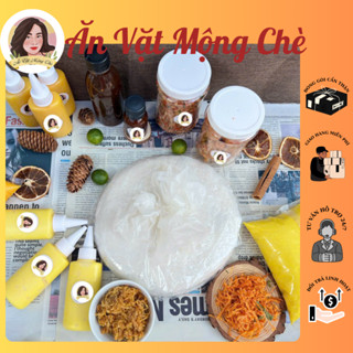 Bánh tráng phơi sương+tóp mỡ + muối ruốc hành phi + bơ vàng, bơ phô mai + sốt tắc  + khô gà, khô bò.