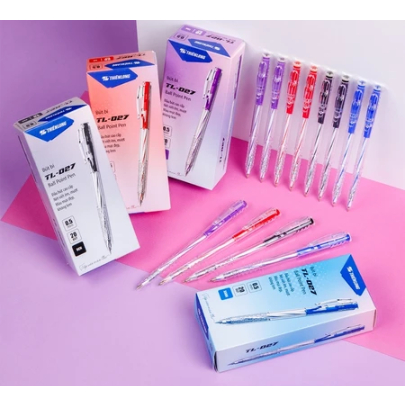 Viết Bi Bút Bi TL 027 TL-027 Ngòi 0.5mm Mực Xanh Đỏ Đen Greekios