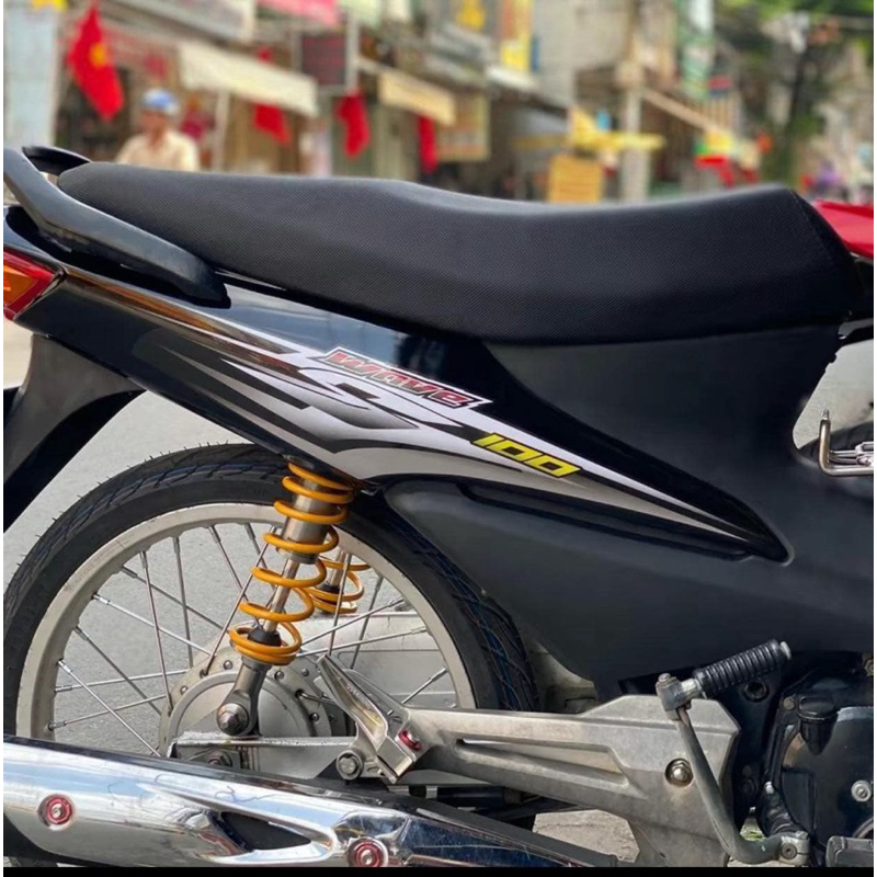 tem chế xe Wave s100 màu đen xám- Tem in vi tính cao cấp