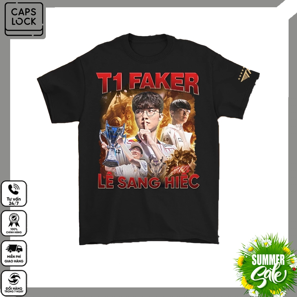Áo thun T1 Faker - Lê Sang Hiếc - Cotton Unisex Nam Nữ