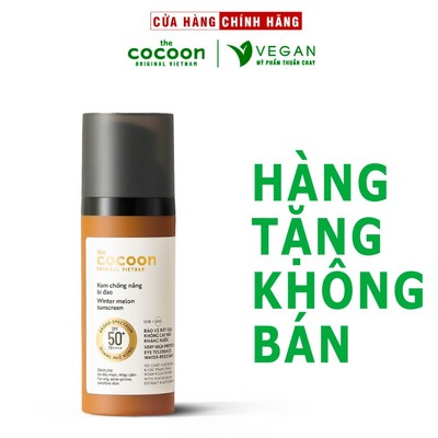 [ HÀNG TẶNG KHÔNG BÁN ] Kem chống nắng bí đao quang phổ rộng, bảo vệ rất cao SPF 50 +, PA ++++ Cocoon 50ml thuần chay