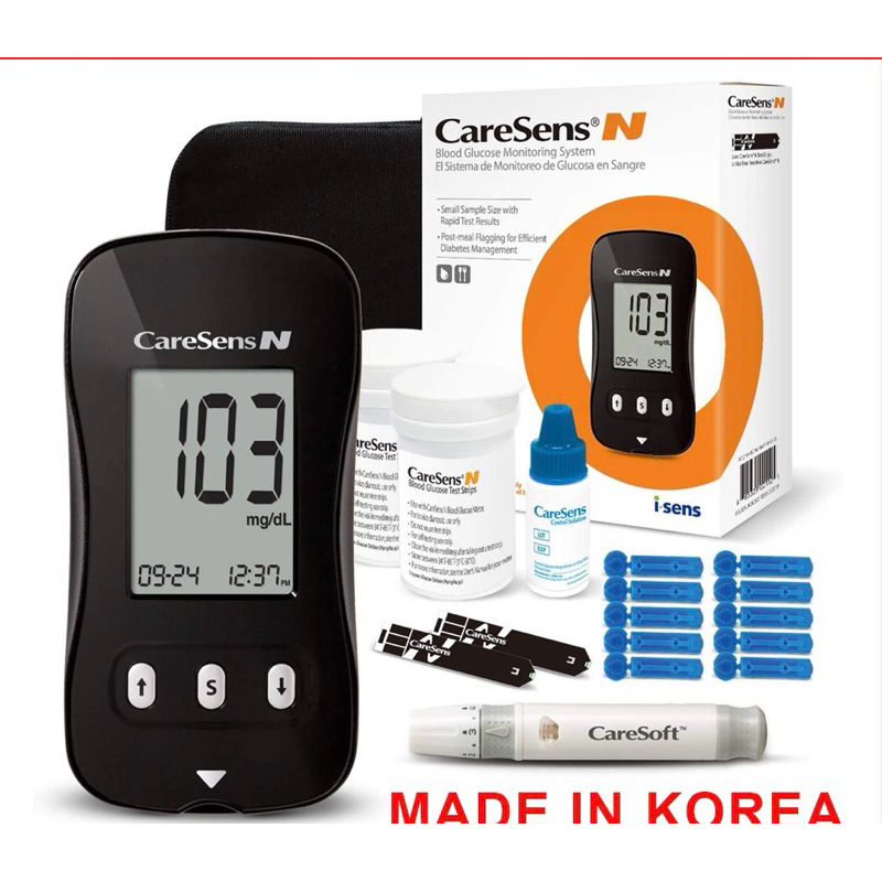 ❤️[HÀN QUỐC] Tặng kèm 10 kim và hộp 25 que thử MÁY ĐO ĐƯỜNG HUYẾT CARESENS máy đo tiểu đường CARESENS N CARESEN HÀN QUỐC
