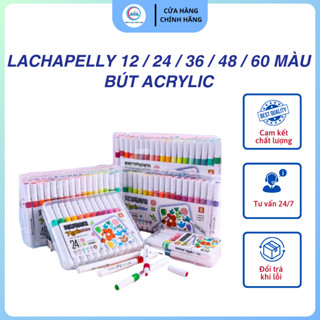 Lachapelly 12 / 24 / 36 / 48 / 60 Màu Bút Acrylic, Bút đánh dấu nghệ thuật vẽ tranh nghệ thuật chống thấm nước, Graffiti