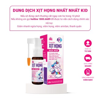 Dung Dịch Xịt Họng Nhất Nhất Kid
