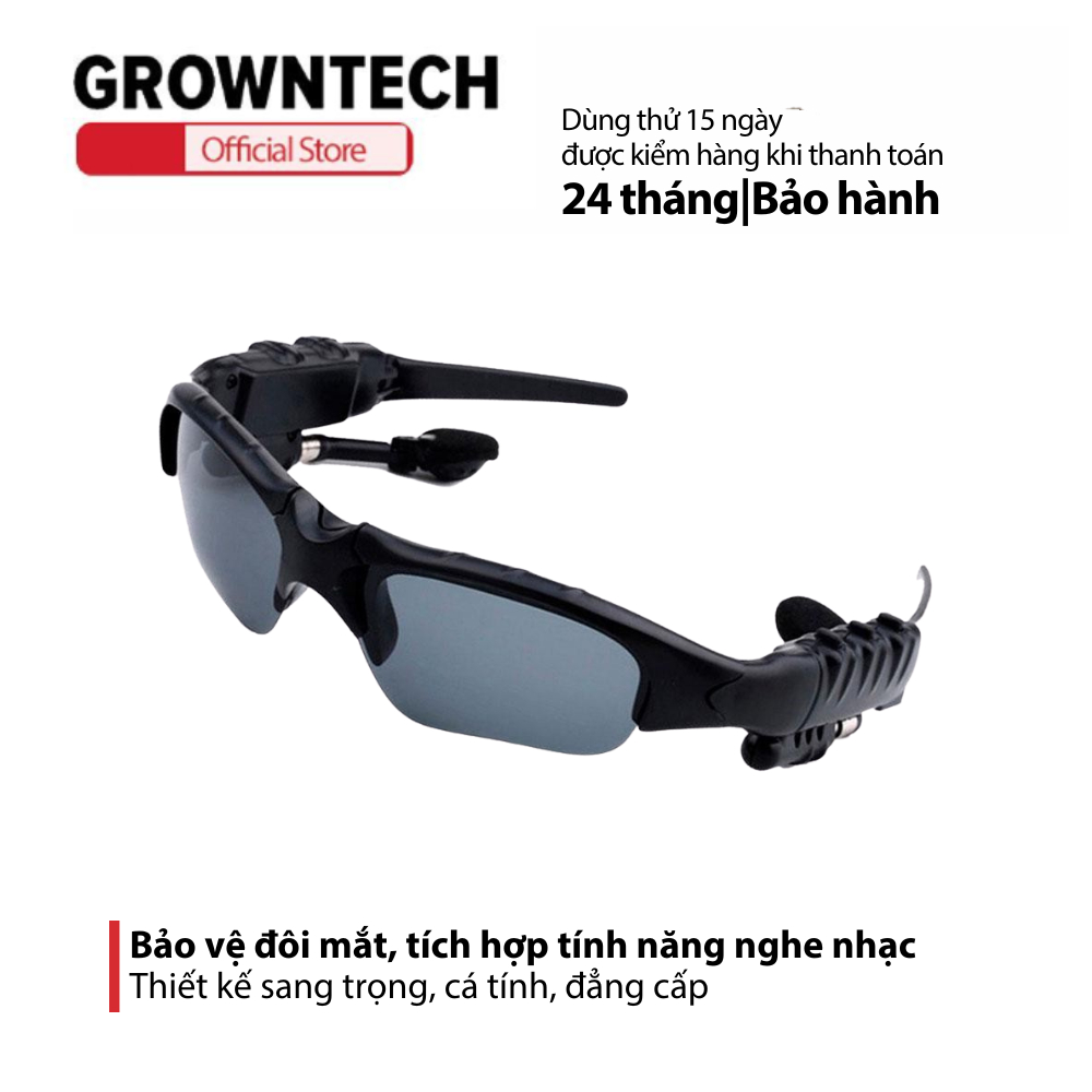 Mắt kính Bluetooth Sport Grown Tech V4.1 AT120 (Đen) Thiết kế đẳng cấp tích hợp tính năng nghe nhạc