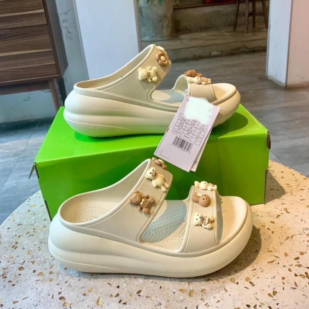 Dép cross sandal Crush Classic độn đế form Hàn Mẫu Mới 2024 HOTTREND 2024+12 CHARM Ngẫu nhiên