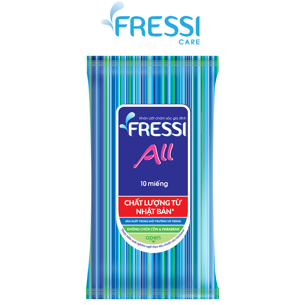 [HB Gift] Combo 10 Khăn ướt chăm sóc gia đình Fressi Care All 10 miếng/gói