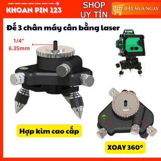  Đế 3 chân máy cân bằng laser xoay 360 độ bằng hợp kim nhôm cao cấp LS081 