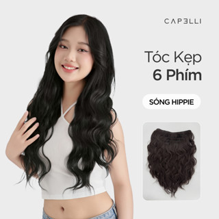 Bộ Tóc Kẹp 6 Phím CAPELLI Xoăn Sóng Hippie 45cm