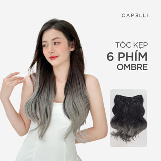 Bộ Tóc Kẹp 6 Phím CAPELLI Xoăn Sóng Loose Perm Ombre 50cm