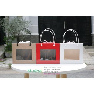 25 cái - Hộp giấy Mica mặt kính đựng 12 hũ yến 70ml đựng 2 hộp nhựa nắp nhôm 800ml - Hộp Q5