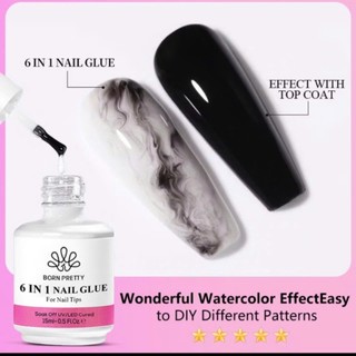Glue gel 6 in 1 BORN PRETTY(15ml)-Sơn gel liên kết 6 in 1, base,nối úp cứng móng, top loang, top coat-Gel đắp UV Sina