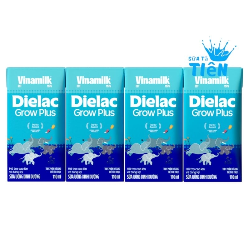 Sữa bột pha sẵn Dielac Grow Plus 110ml (4 hộp)