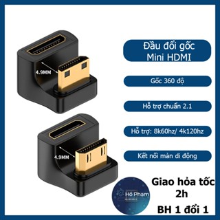 Đầu nối gốc Mini HDMI 360 độ cho màn hình di động giúp dấu dây dễ dàng, hỗ trợ chuẩn 2.1 - Hồ Phạm