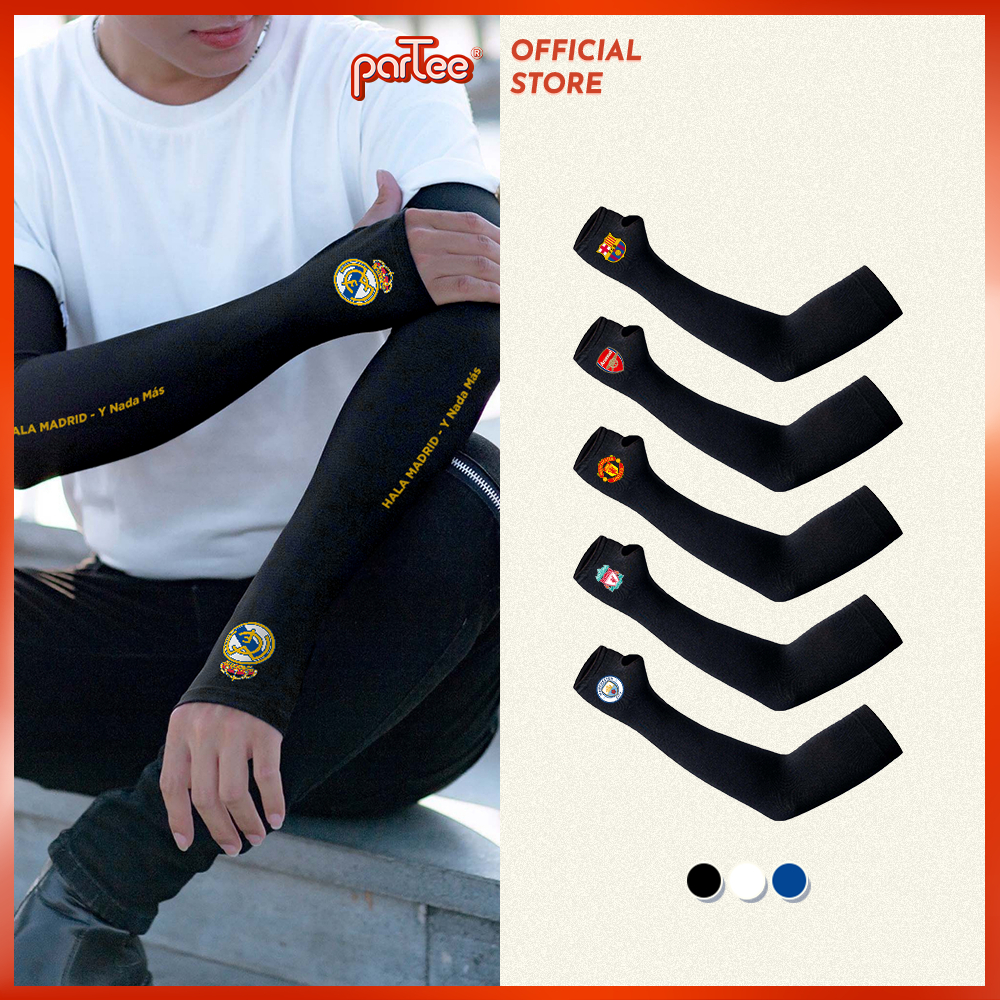 Găng Tay Chống Nắng Hàn Quốc CLB Bóng Đá Football Club Nhiều Màu Chống Tia UV Co Dãn Thấm Hút partee