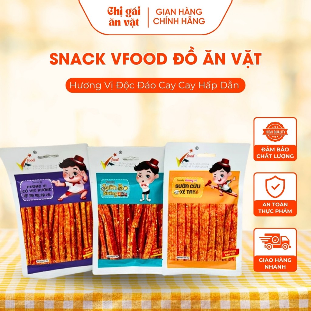 Que Cay Cay Ăn Vặt Tuổi Thơ, Snack Đồ Ăn Vặt Tăm Cay Các Vị Cổ Vịt, Sườn Bò, Sườn Cừu Gói 60g,Chị Gá