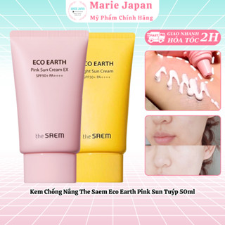 Kem Chống Nắng The Saem Eco Earth Pink Sun CREAM EX MẪU MỚI SPF50 - Tuýp 50ml