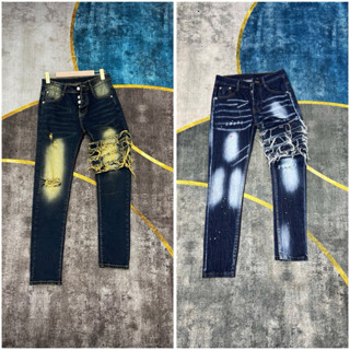  Quần Jean Nam Đê Quyy Tua Rua Mã Khuyết Tật Form Ôm  Chất Bò Jean Co Dãn   Được kiểm  