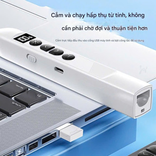  Bút trình chiếu slide powerpoint S18 laser thuyết trình không dây pin sạc điều khiển từ xa  JA SHOP  