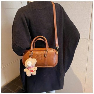 [Tặng kèm gấu treo] Túi xách nữ đeo chéo, túi nhỏ da đeo vai dáng trống min phong cách Hàn Quốc 001