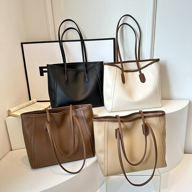 Túi tote da công sở thanh lịch hàng Dây kéo vai cổ điển phong cách retro có sức chứa lớn thoải mái thích hợp đi lại | BigBuy360 - bigbuy360.vn