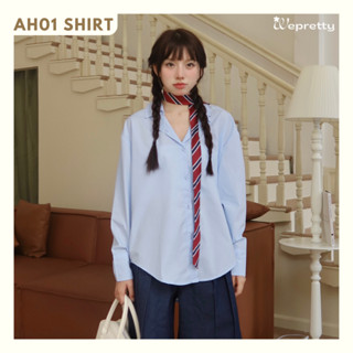  Áo Sơ Mi AH01 Wepretty Clothes Áo Somi Dáng Rộng Áo Sơmi Nữ Basic Oversize Chất Liệu Thô Nến 
