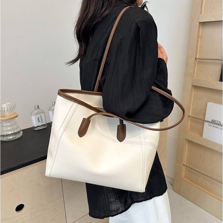 Túi tote da công sở thanh lịch hàng Dây kéo vai cổ điển phong cách retro có sức chứa lớn thoải mái thích hợp đi lại | BigBuy360 - bigbuy360.vn