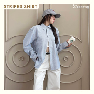 Áo Sơ Mi Kẻ Sọc Oxford BASIC STRIPED SHIRT Wepretty Dáng Oversized Dài Tay Hàn Quốc Dễ Phối - AH10