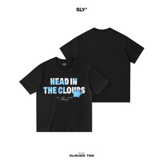 Áo thun Cổ tròn SLY CLOUDS màu Đen đính Mây Bông