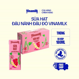Thùng 48 hộp Sữa đậu nành Vinamilk hạt đậu đỏ