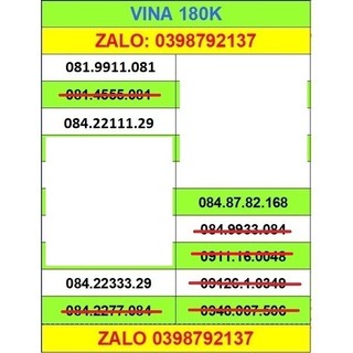 Sim Vina 10 số 4G SỐ ĐẸP vinaphone