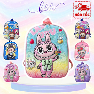 Balo hoạt hình LABUBU cho bé mẫu giáo mầm non Cặp đi học cho bé trai bé gái 1-5 tuổi hình nổi 3D dễ thương BOLALA BA022