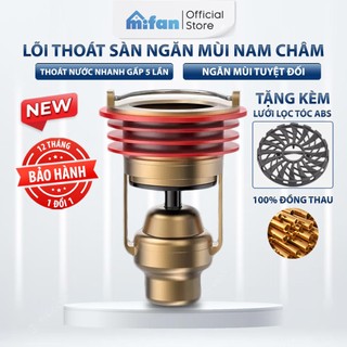  Bộ Lõi Lọc Ngăn Mùi Hôi Lỗ Thoát Sàn Nam Châm MIFAN - Đồng Thau Cao Cấp - Thoát Nước Nhanh Gấp 5 Lần 