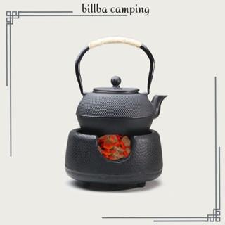Bộ bếp gang đun than củi hoặc cồn kiểu dáng mộc mạc, trang nhã đun nấu nước pha trà - Billba Camping