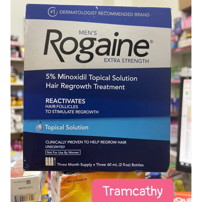 [Hàng USA]Mọc tóc cho nam Men's Rogaine 5% Minoxidil Solution (dạng dung dịch)