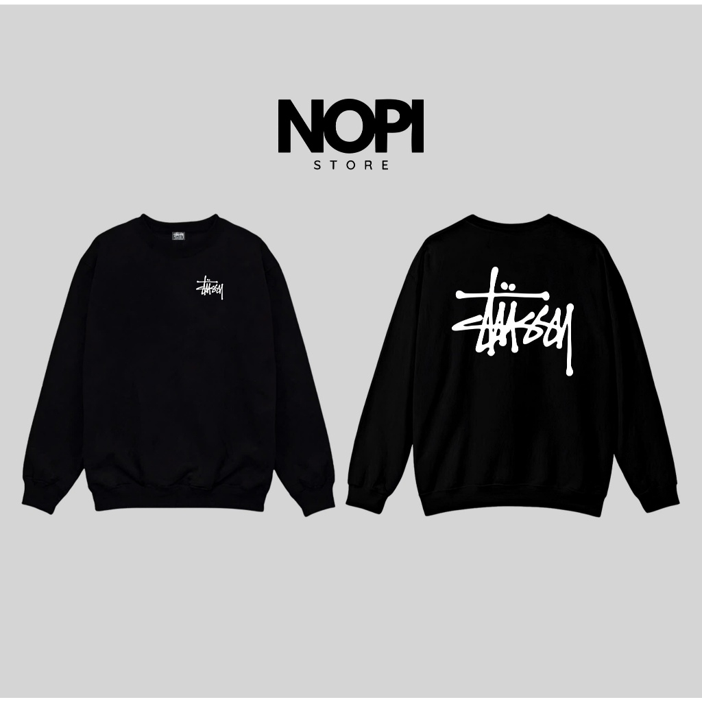 ÁO SWEATER STUSSY BASIC FORM RỘNG NAM NỮ UNISEX CHẤT VẢI NỈ BÔNG CAO CẤP DÀY DẶN - NOPI STORE