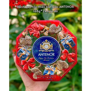 BÁNH QUY HỘP THIẾC BÁT GIÁC ANTENOR 168Gr ĐỦ 3 MÀU