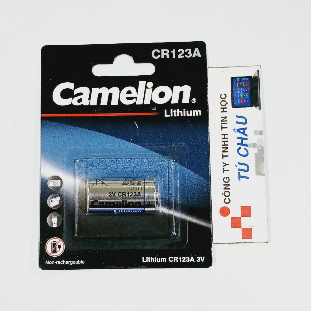 Pin CR123A - 3V (CR123A-BP1) / Pin Camelion Lithium cho đèn Flash máy ảnh (Chính hãng)