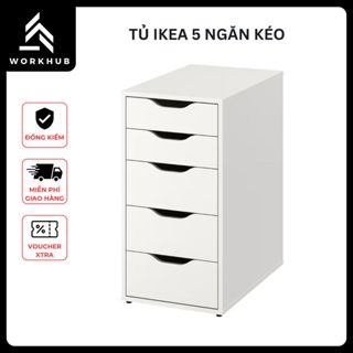 Tủ Gỗ IKEA 5 Ngăn Kéo - Chất Liệu Gỗ MDF Phủ Melamine, Tủ Tài Liệu Đa Năng, Tủ Văn Phòng - Đã Lắp Sẵn