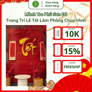 Mành Tre Phủ Sơn Đỏ Trang Trí Lễ Tết Làm Phông Chụp Hình Bền Màu Tạo Điểm Nhấn Ấn Tượng