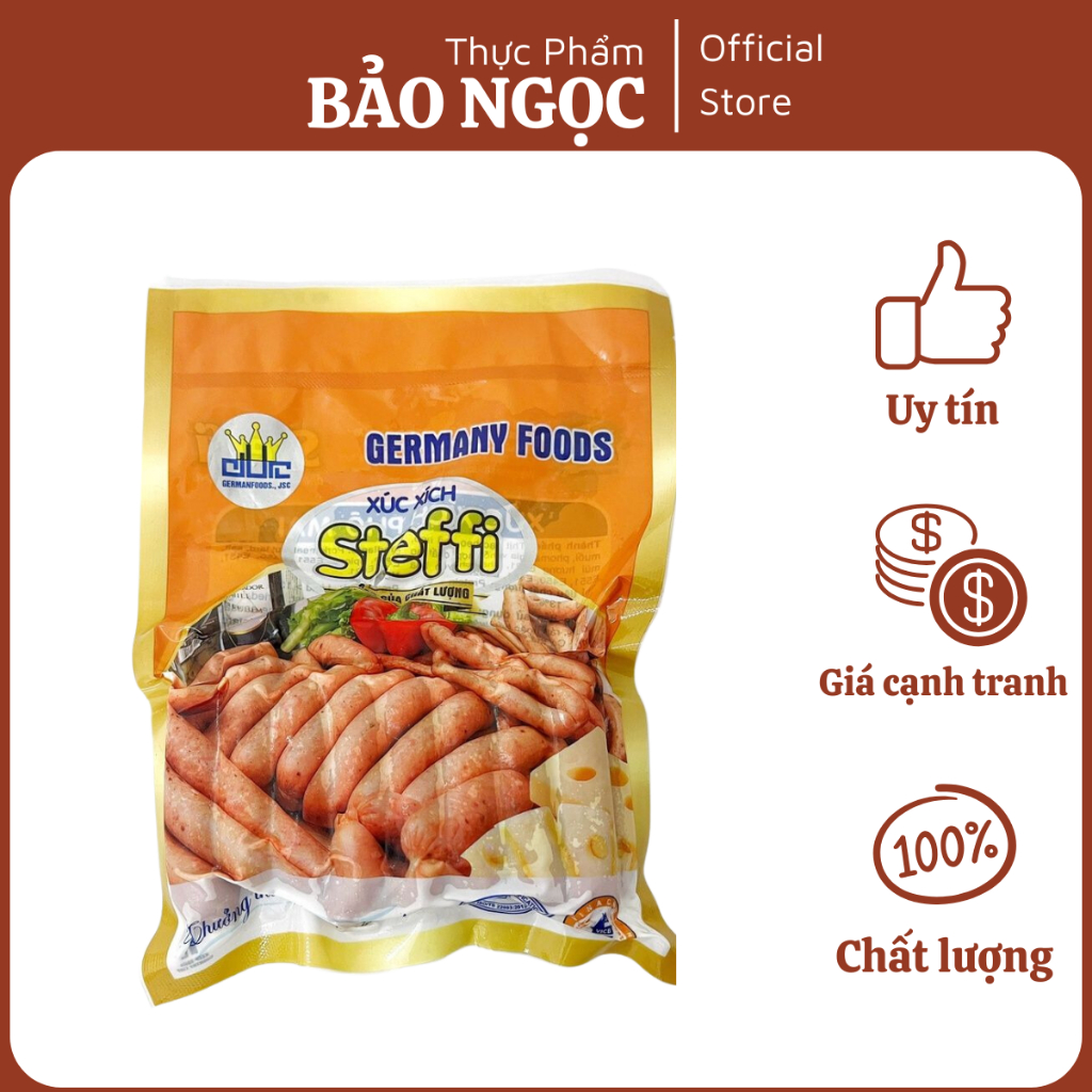 Xúc Xích Phô Mai Đức Steffi 250gr - thả lẩu, chiên rán siêu ngon miệng - ship hỏa tốc Hà Nội