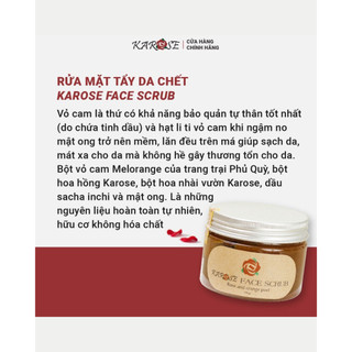 (Karose) Rửa mặt tẩy da chết Karose scrub Làm sạch sâu, cho làn da sáng mịn, giảm mụn Lọ 100gr Koshka Home