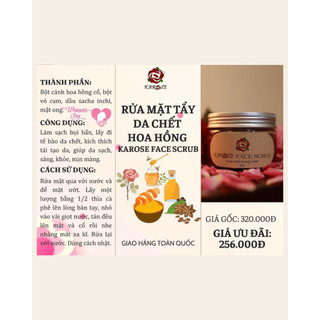(Karose) Rửa mặt tẩy da chết Karose scrub Làm sạch sâu, cho làn da sáng mịn, giảm mụn Lọ 100gr Koshka Home
