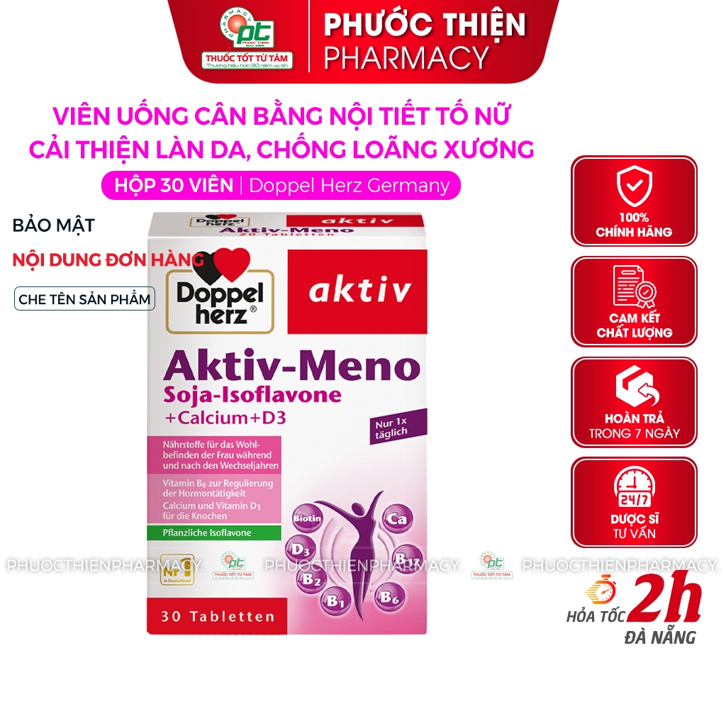 Viên uống bổ sung nội tiết tố nữ, đẹp da Doppelherz Aktiv Meno tăng sinh lý nữ hộp 30 Viên