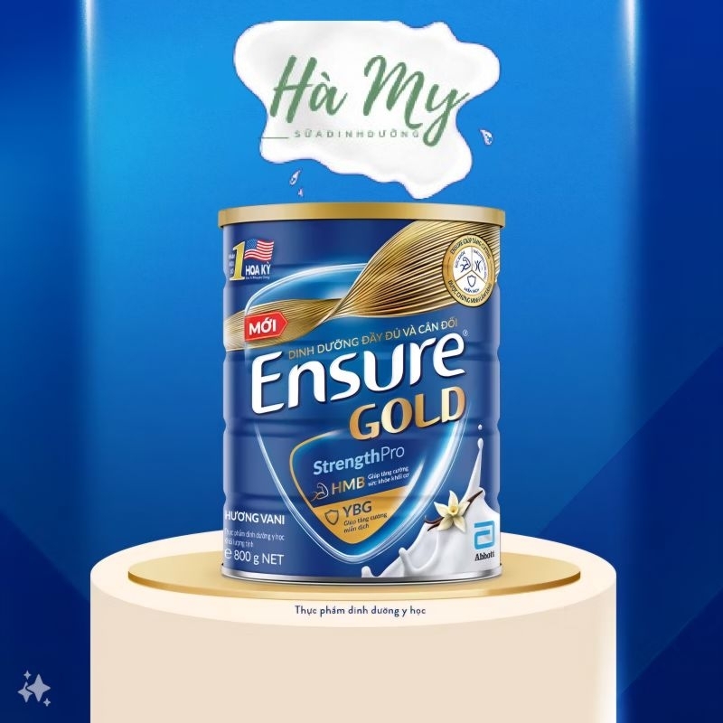 Sữa Bột Ensure Gold Abbott Hương Vani / Ít ngọt 800g