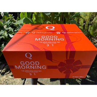Cà phê sữa hòa tan good morning Trần Quang NUAN hòa tan 3 in 1 uống liền thùng 10kg 21 bịch