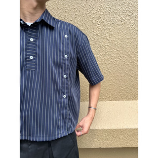 BRINY STRIPE SHIRT - Sơ Mi Xanh Đen - MONSIEUR